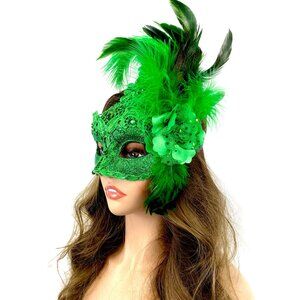 Women Costume Venetian mask Feather Masquerade Party Masks